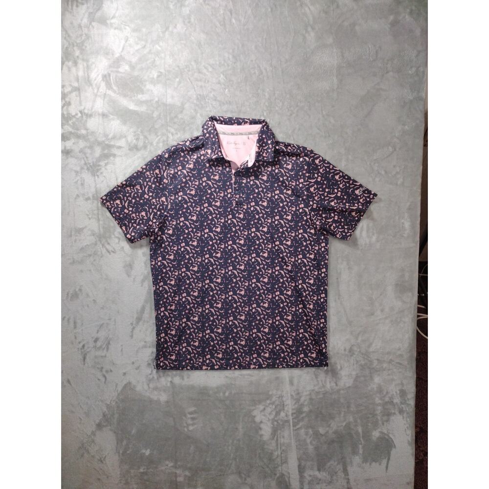 Walter Hagen 11 Polo Mens L Purple Pink Golf Graphic Print Tennis Pickleball